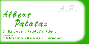 albert palotas business card